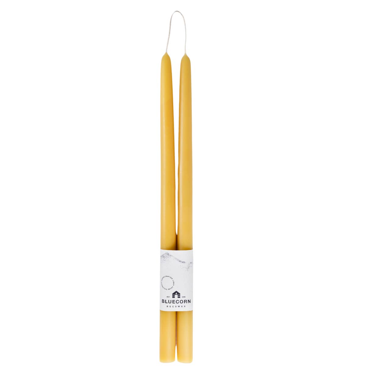 Pair of Hand-Dipped Beeswax Taper Candles: 8"