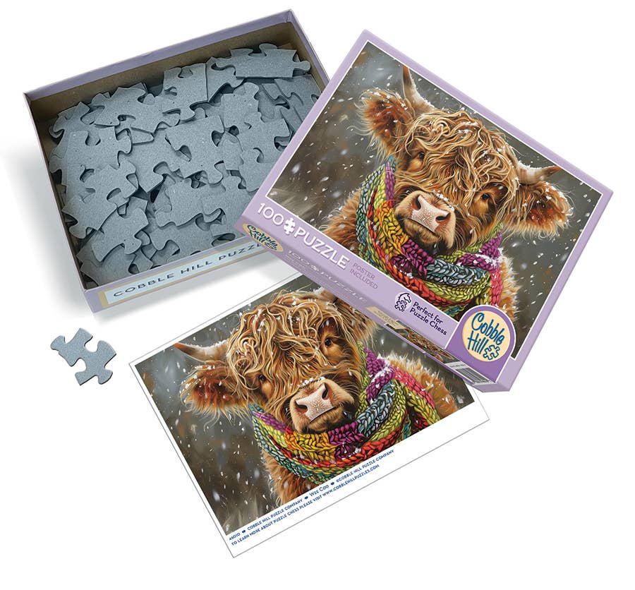Wee Coo (Baby Highland Cow) 100 Piece Cobble Hill Puzzle
