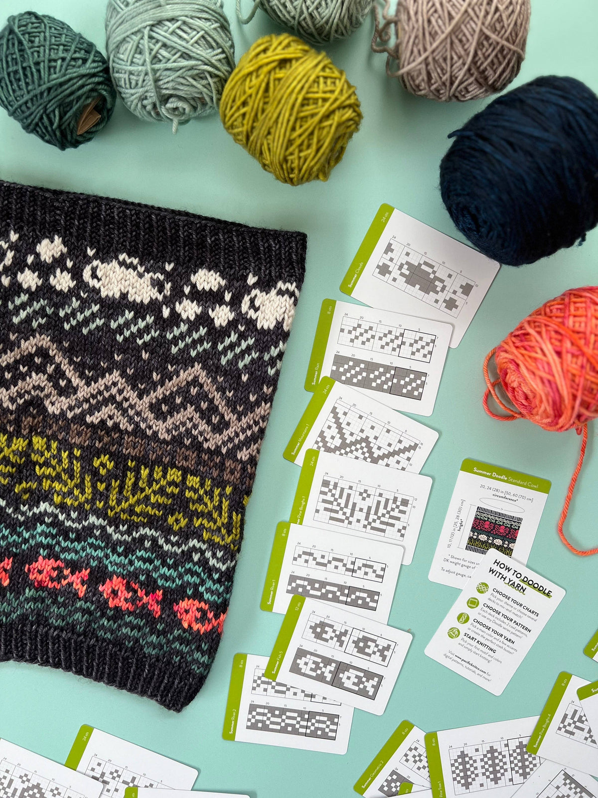 Summer Doodle Card Deck (Core Deck) by Pacific Knit Co