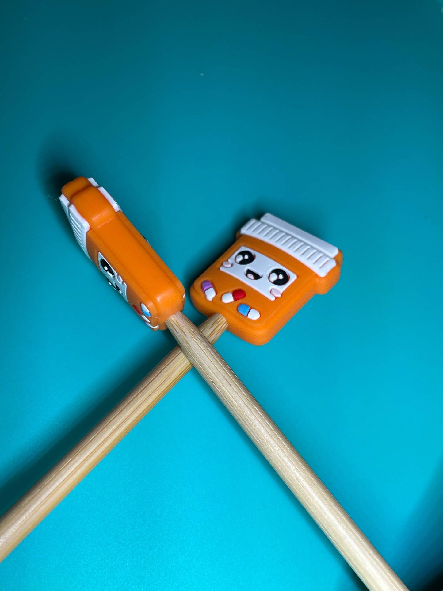 Pill Bottle Knitting Needle Stoppers