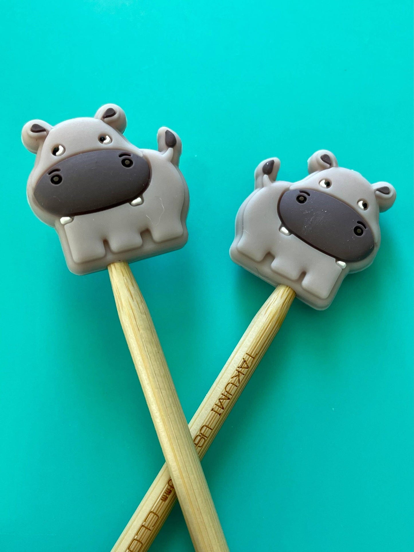 Kawaii Hippo Cute Zoo Animal Silicone Gift for Knitters