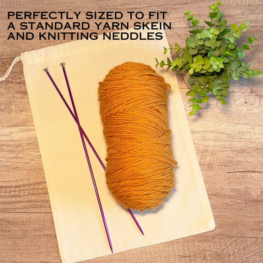 Knitting Quotes Drawstring Project Bags
