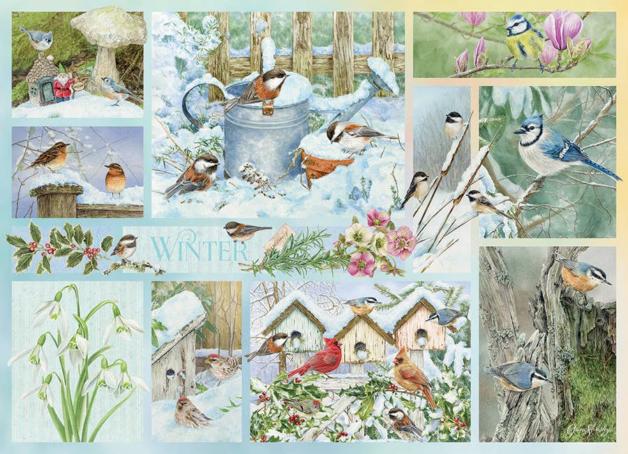 Garden Birds in Winter 500-Piece Cobble Hill Puzzle