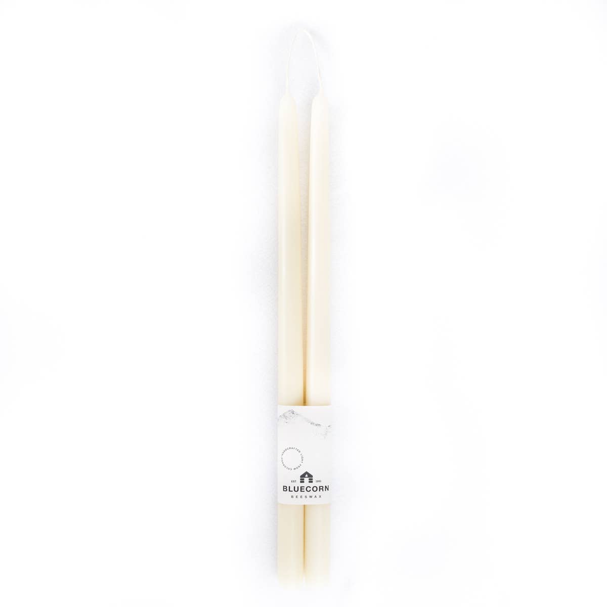 Pair of Hand-Dipped Beeswax Taper Candles: 8"