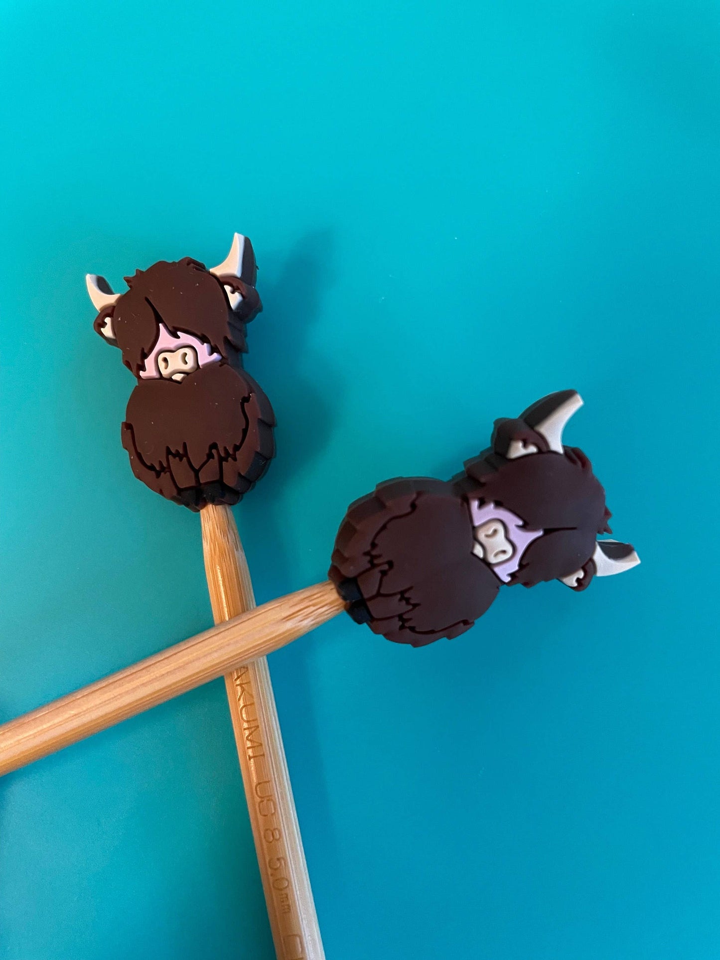 Highland Cow Cute Animal Silicone Gift for Knitters