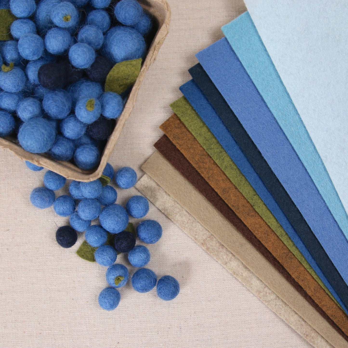 Wool Felt Sheets, Blueberry Hill