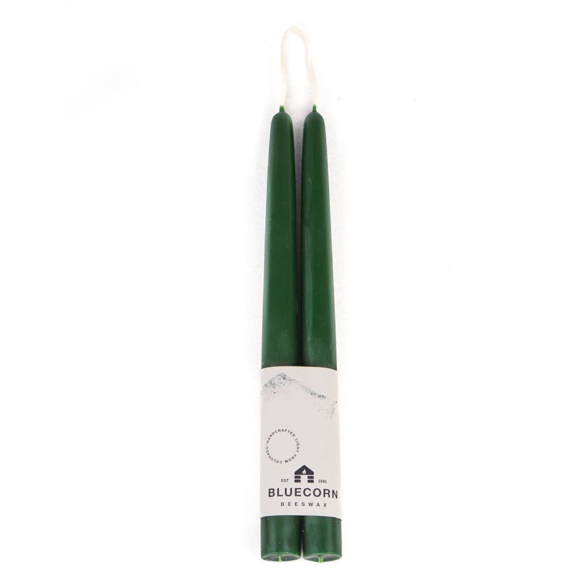 Pair of Hand-Dipped Beeswax Taper Candles: 8"