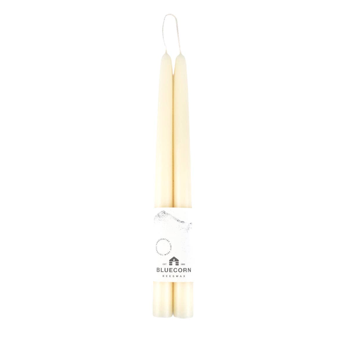 Pair of Hand-Dipped Beeswax Taper Candles: 8"