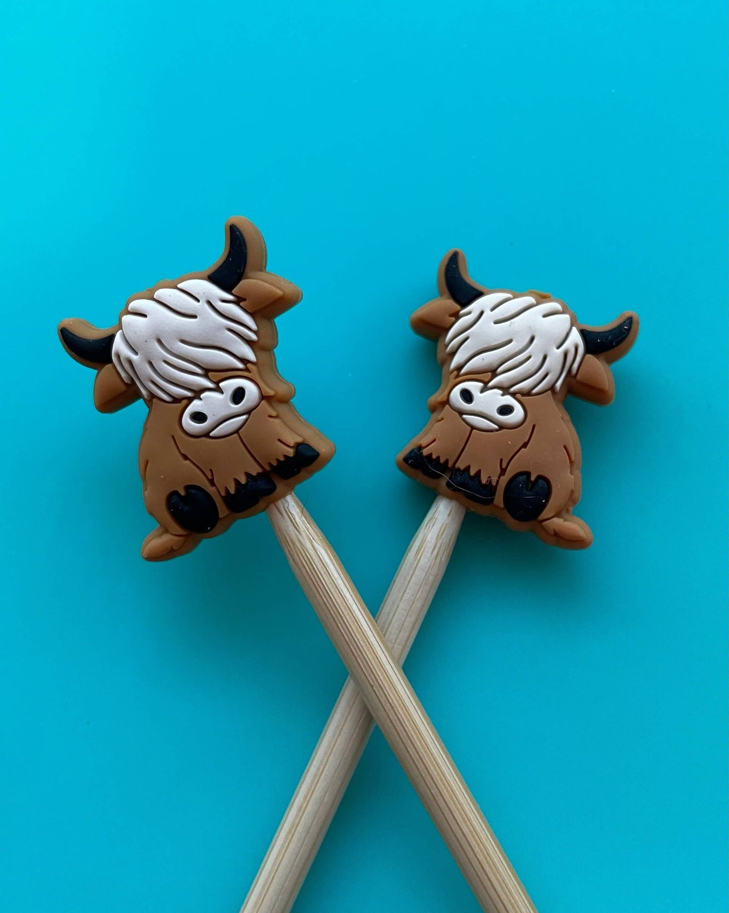Highland Cow Knitting Needle Point Protectors