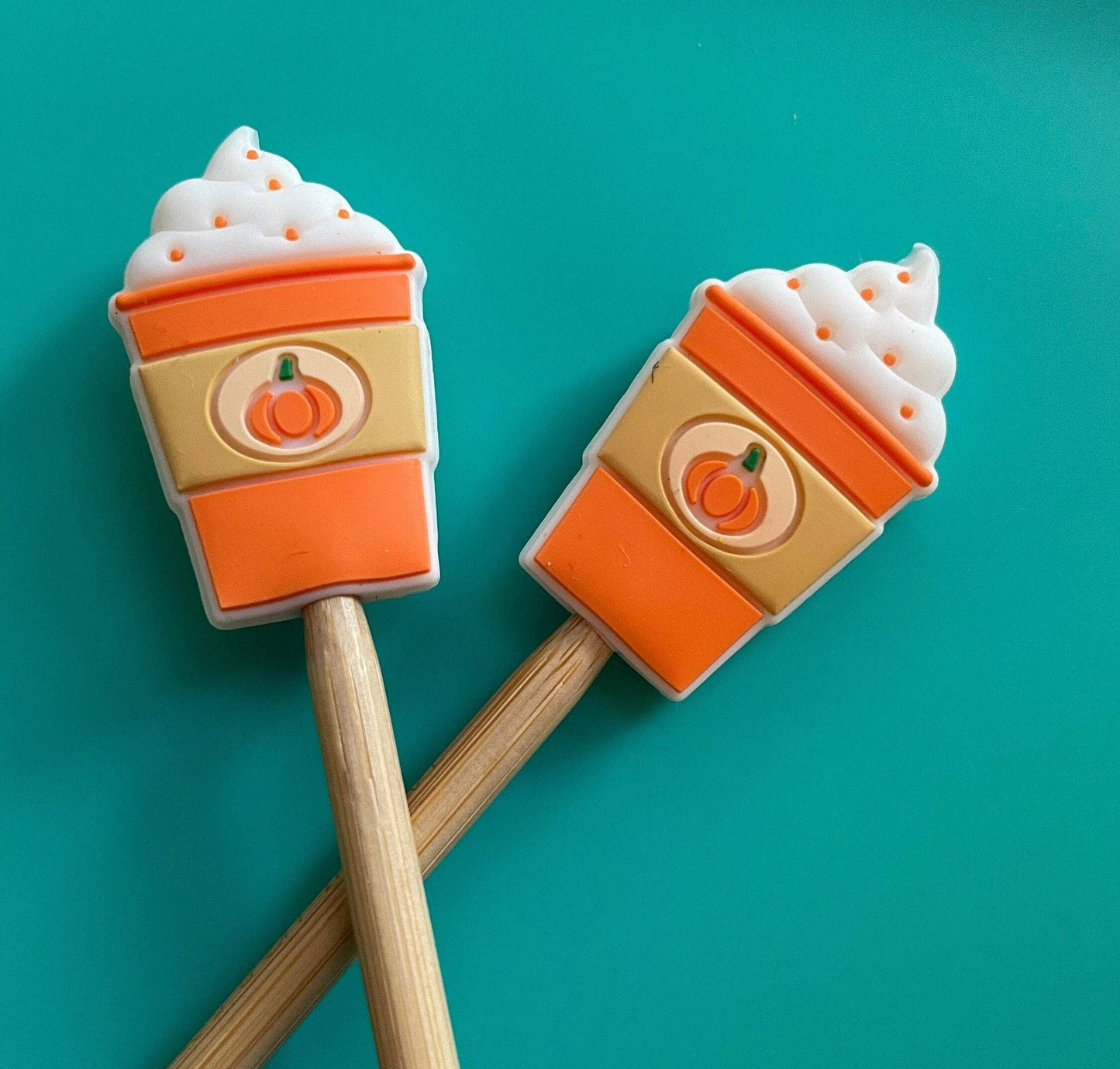 PSL Pumpkin Spice Latte Knitting Point Protectors
