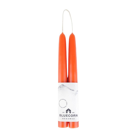 Pair of Hand-Dipped Beeswax Taper Candles: 8"