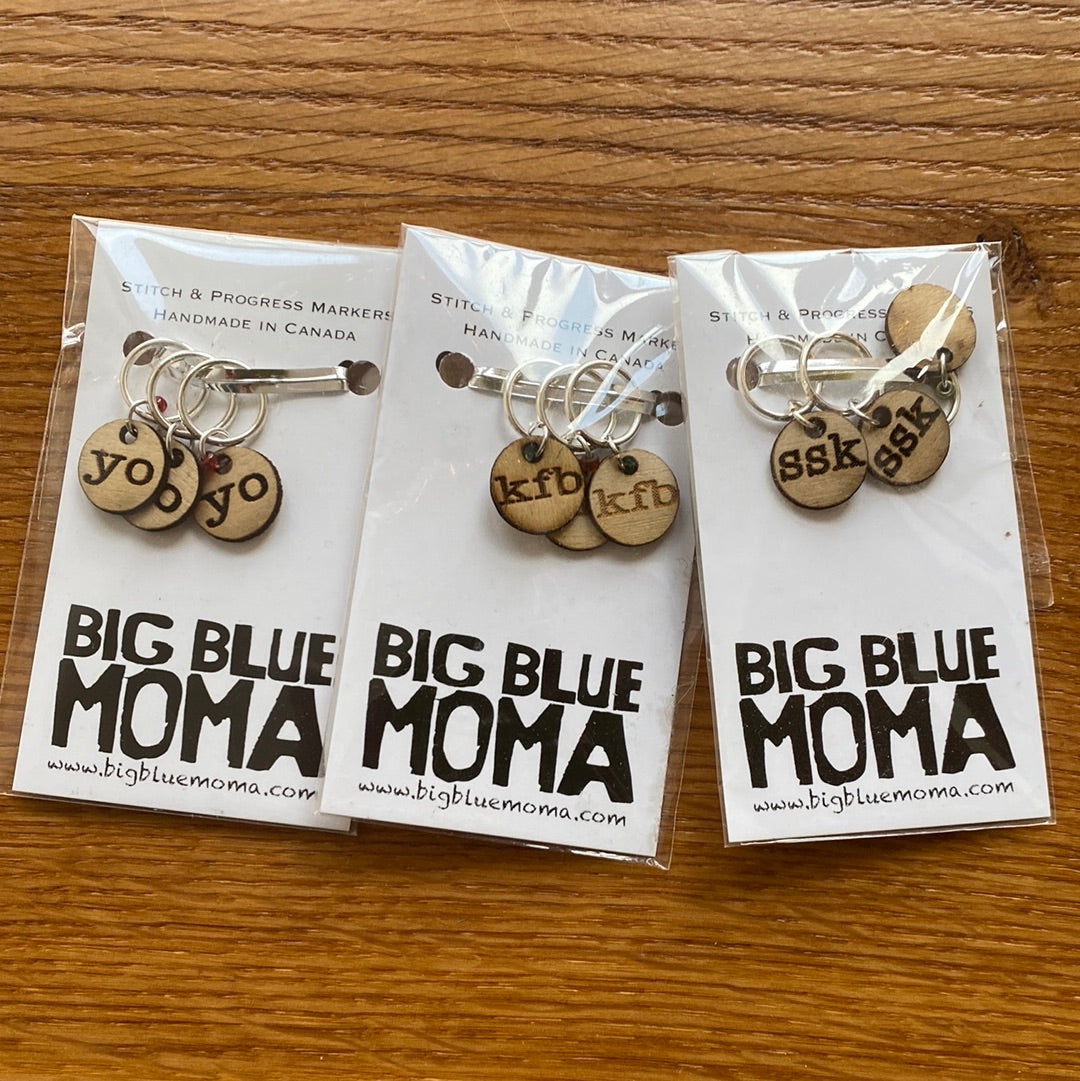 Big Blue Moma Stitch Markers