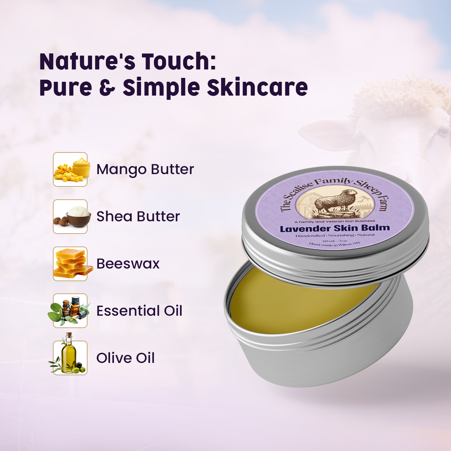 Lavender Skin Balm – Natural Calming Moisturizing Skin Balm