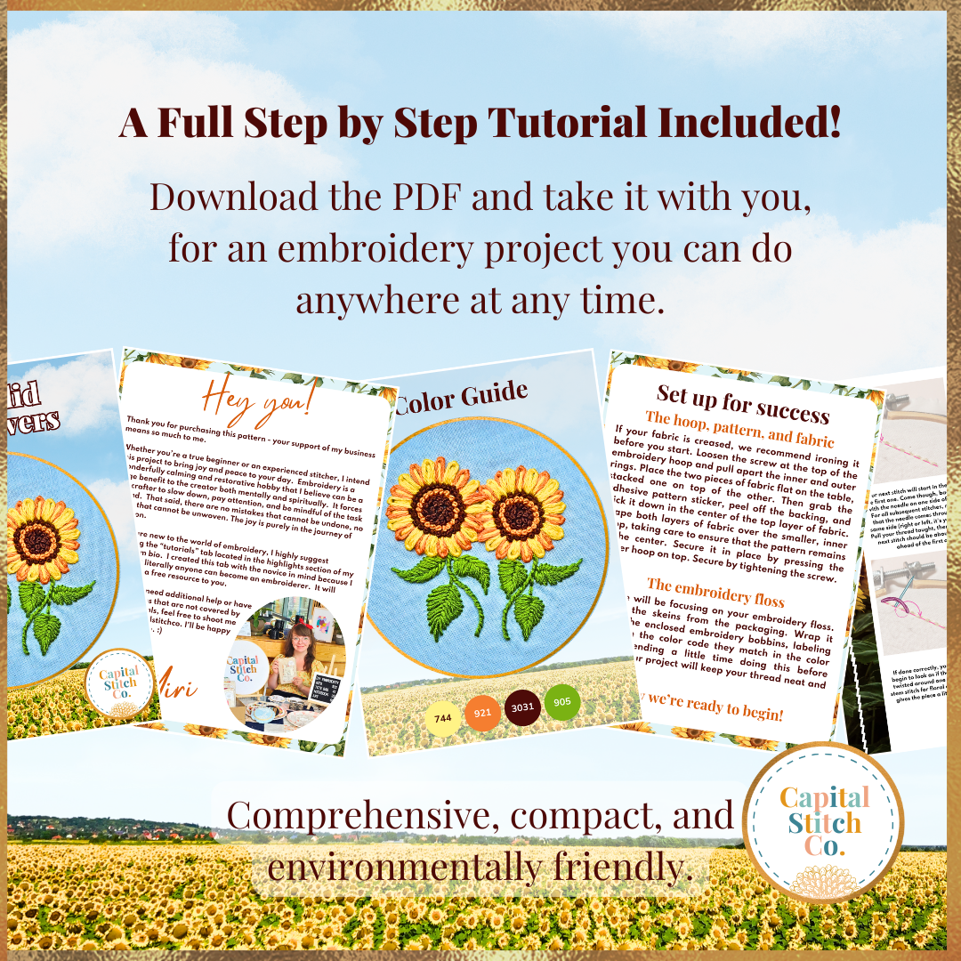 Splendid Sunflowers Mini Embroidery Kit