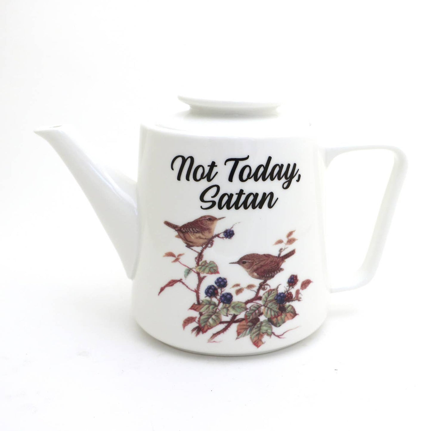 Not Today Satan teapot, porcelain, Funny teapot