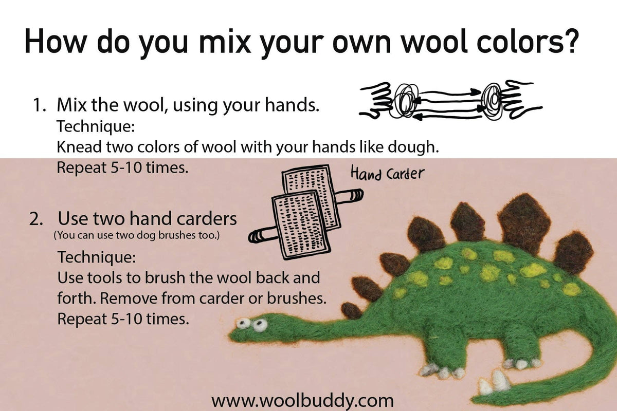 Merino Wool Mix Kit – DIY Needle Felting Craft Set, 24 Color