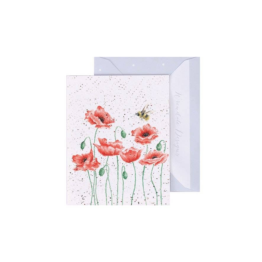 Poppies And Bee Enclosure Card