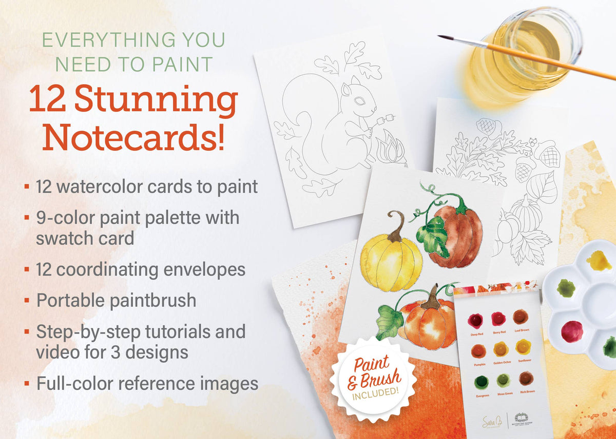 Watercolor the Easy Way Paint-Your-Own Watercolor Cards Autumn