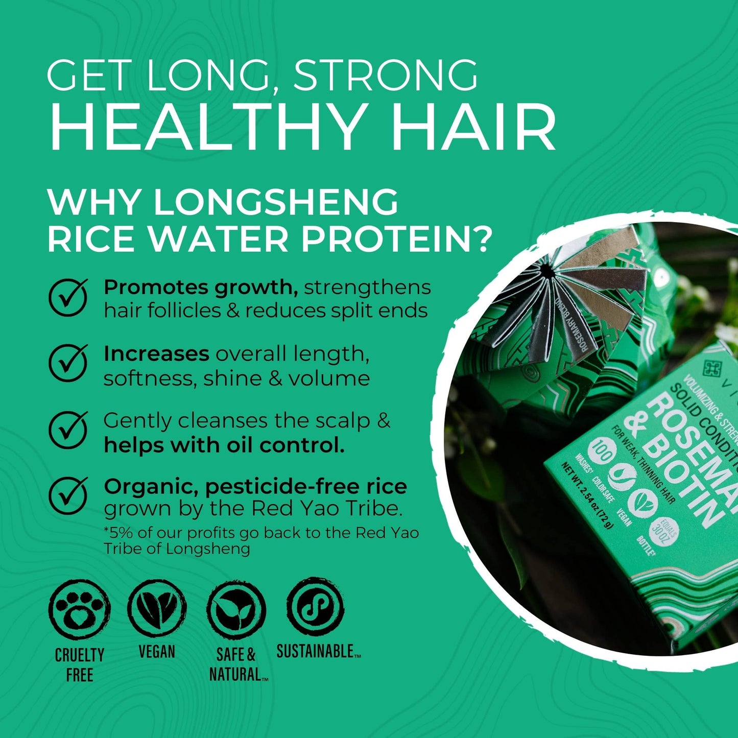 Rosemary & Biotin Shampoo Bar for Volumizing & Strengthening