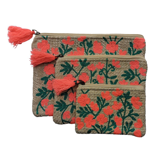 Red Embroidered Floral