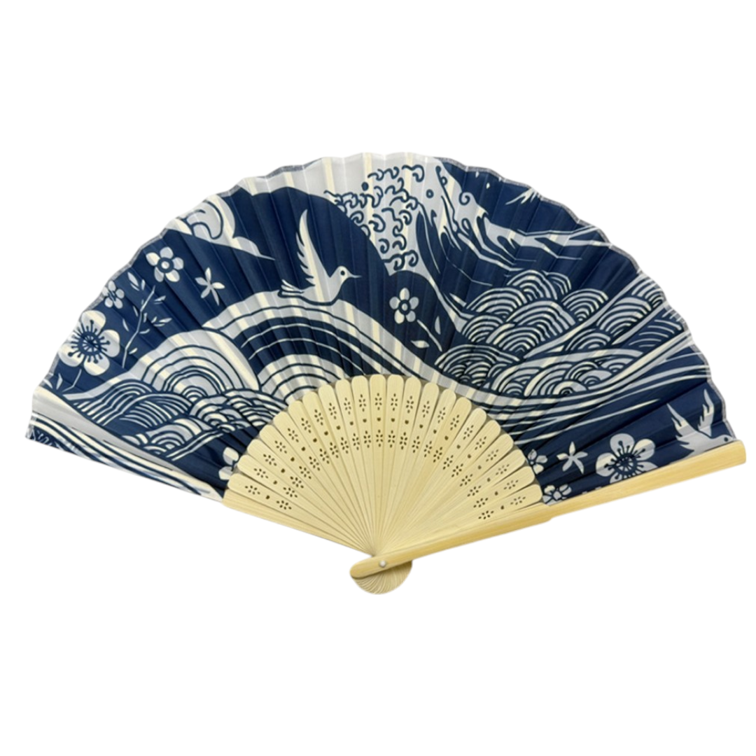 Blue Mountain Waves Design Paper Folding Fan (50/300)