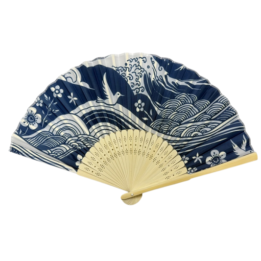 Blue Mountain Waves Design Paper Folding Fan (50/300)