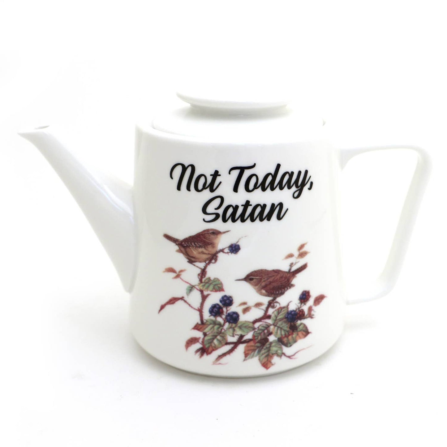 Not Today Satan teapot, porcelain, Funny teapot