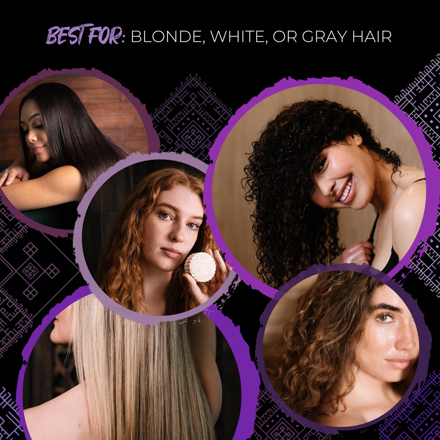 Biotin Purple-Toning Shampoo Bar for Blonde & Gray Hair