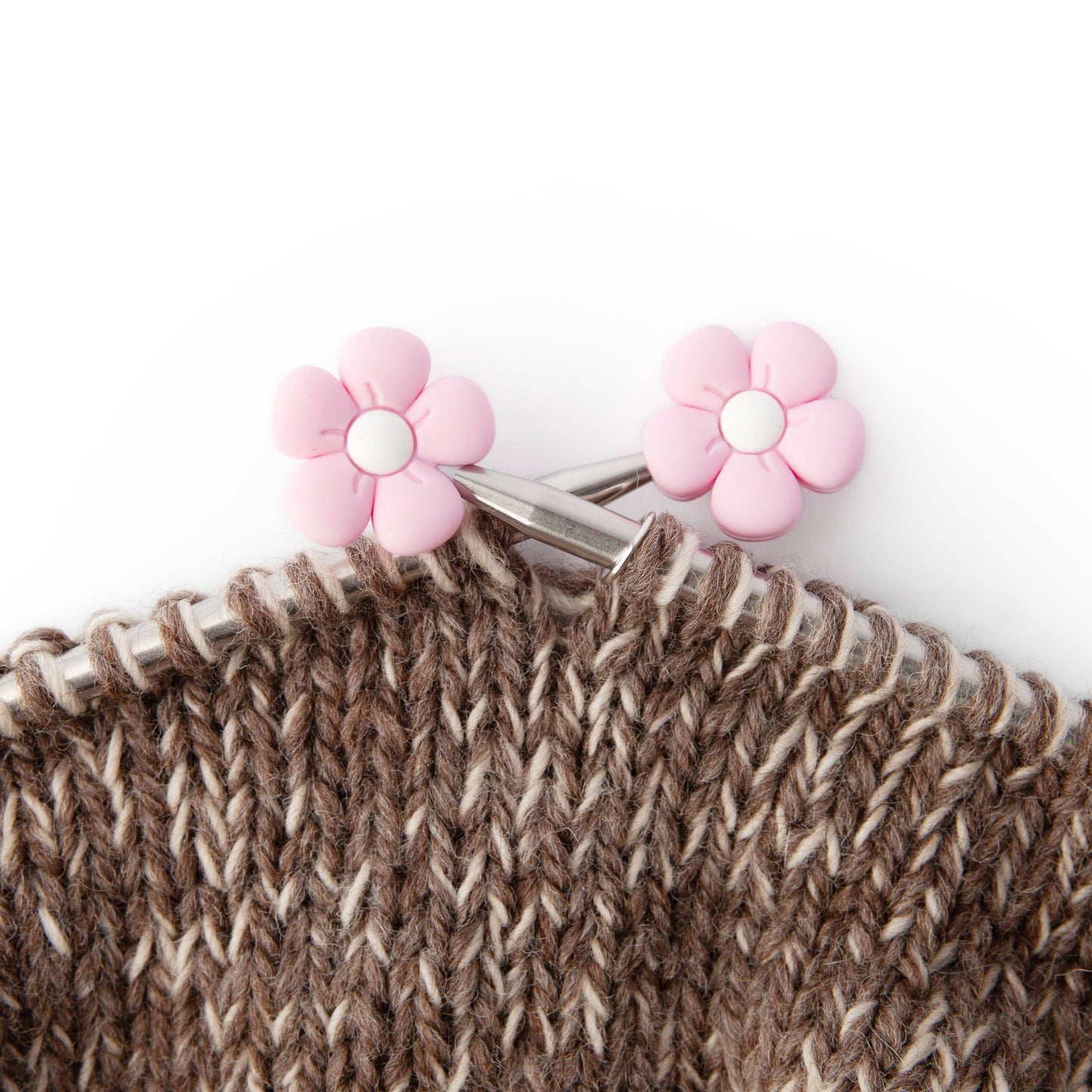 Pink Flower Knitting Needle Point Protectors
