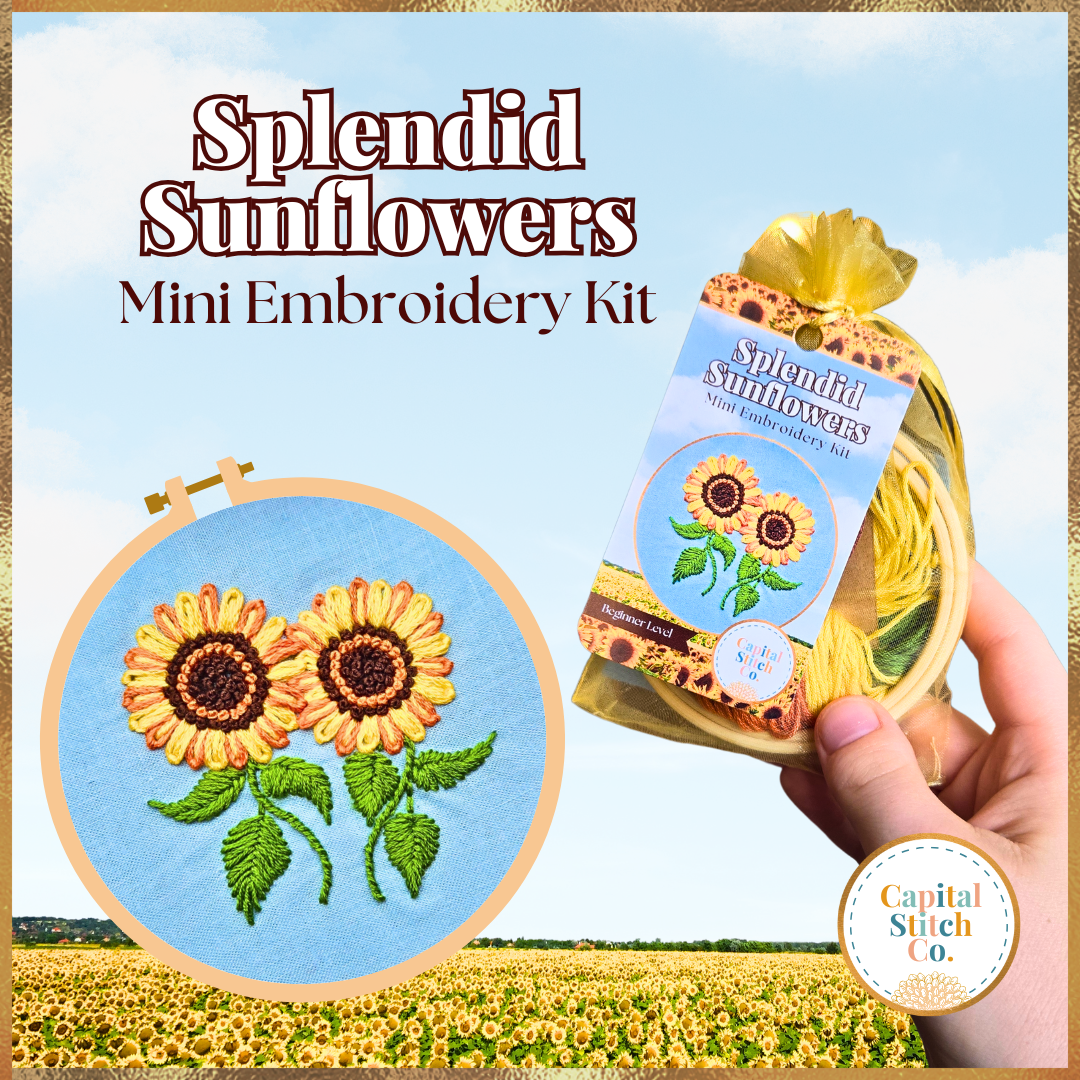 Splendid Sunflowers Mini Embroidery Kit