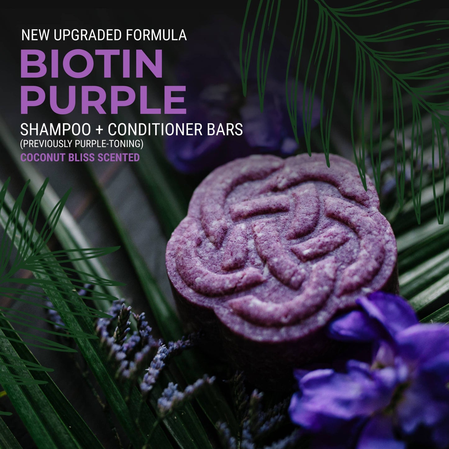 Biotin Purple-Toning Shampoo Bar for Blonde & Gray Hair