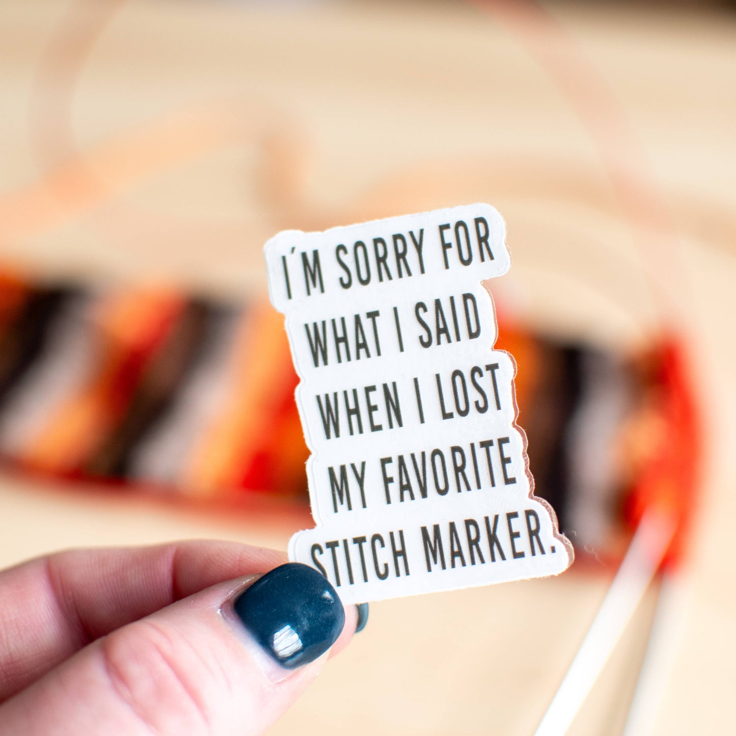 Sorry.... lost my fave stitch marker -Sticker