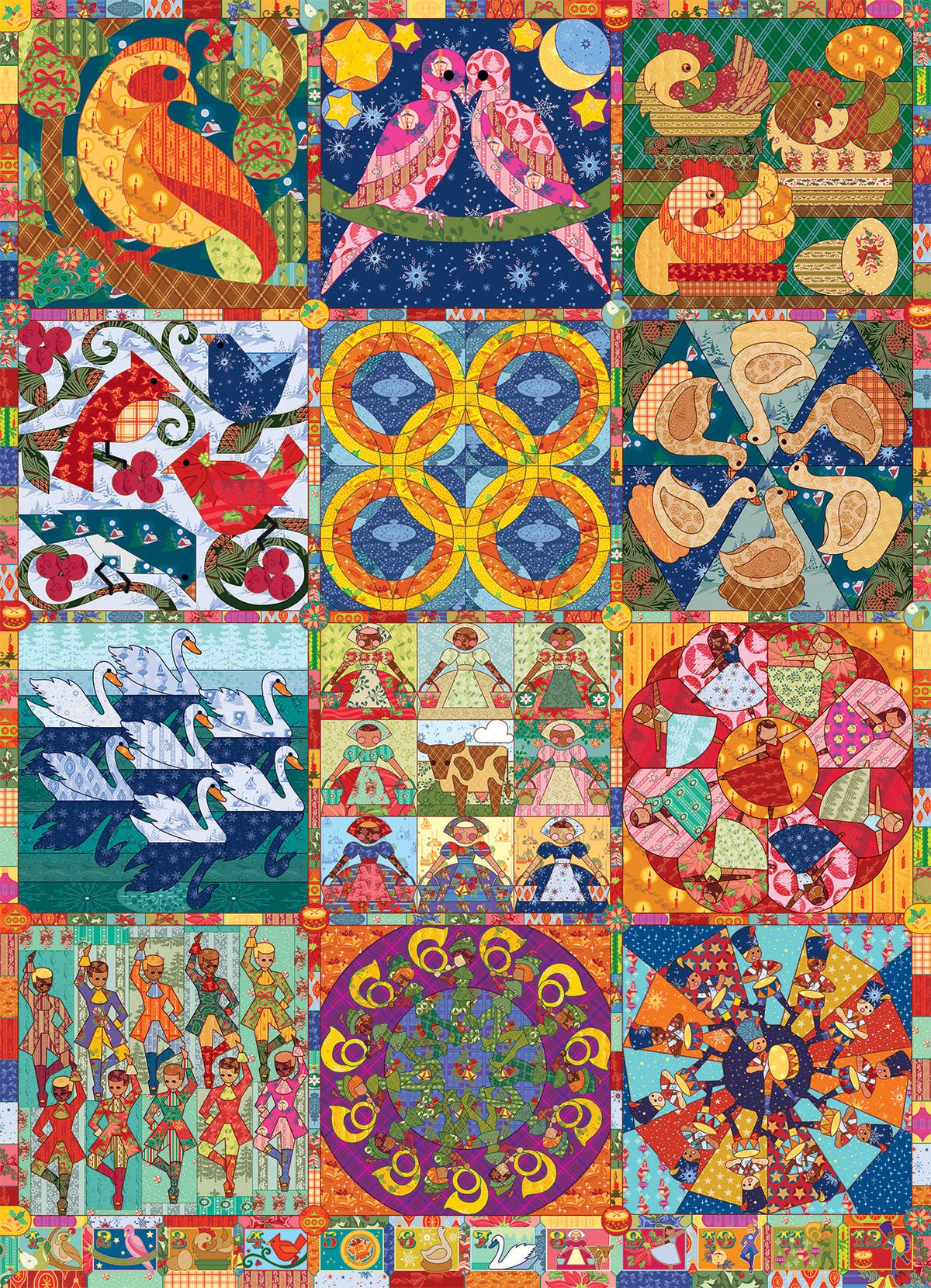 Twelve Days of Christmas Quilt 1000-Piece Cobble Hill Puzzle
