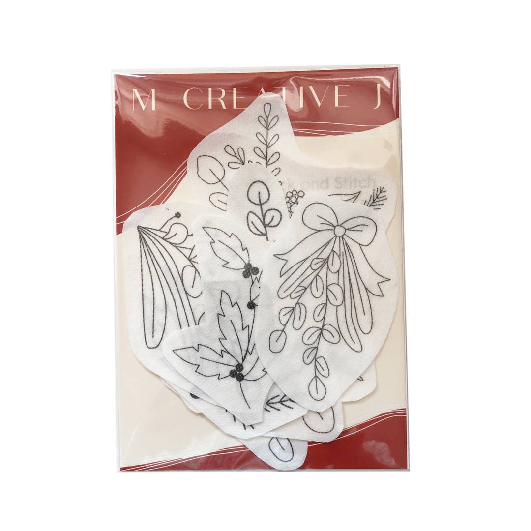 Holiday Botanicals Embroidery - Peel Stick & Stitch Patterns