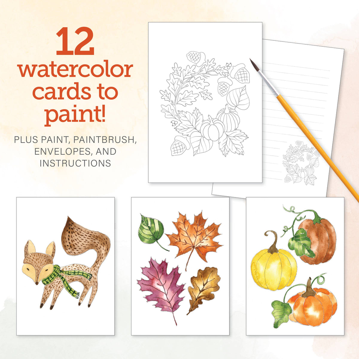 Watercolor the Easy Way Paint-Your-Own Watercolor Cards Autumn