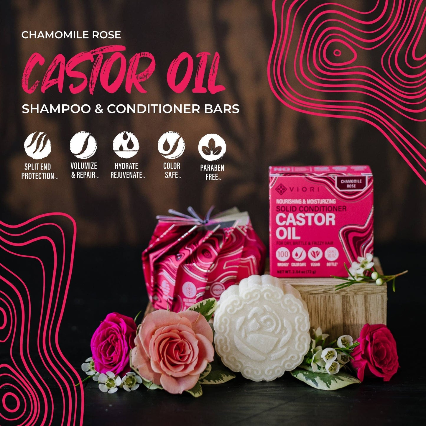 Castor Oil Conditioner Bar Ultra-Hydrating | Chamomile Rose 