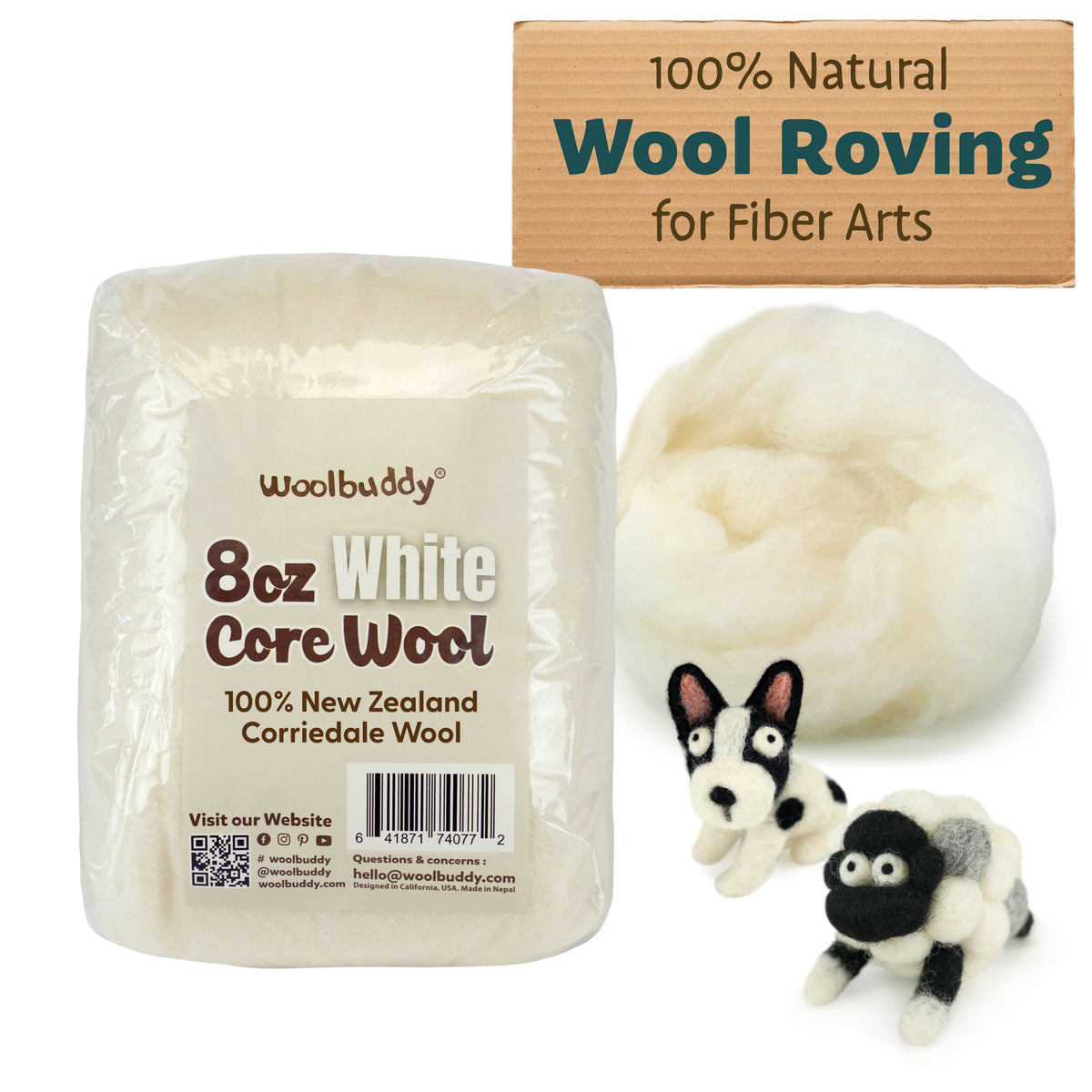 Core Wool Roving 8oz – Bulk Needle Felting Craft Supply