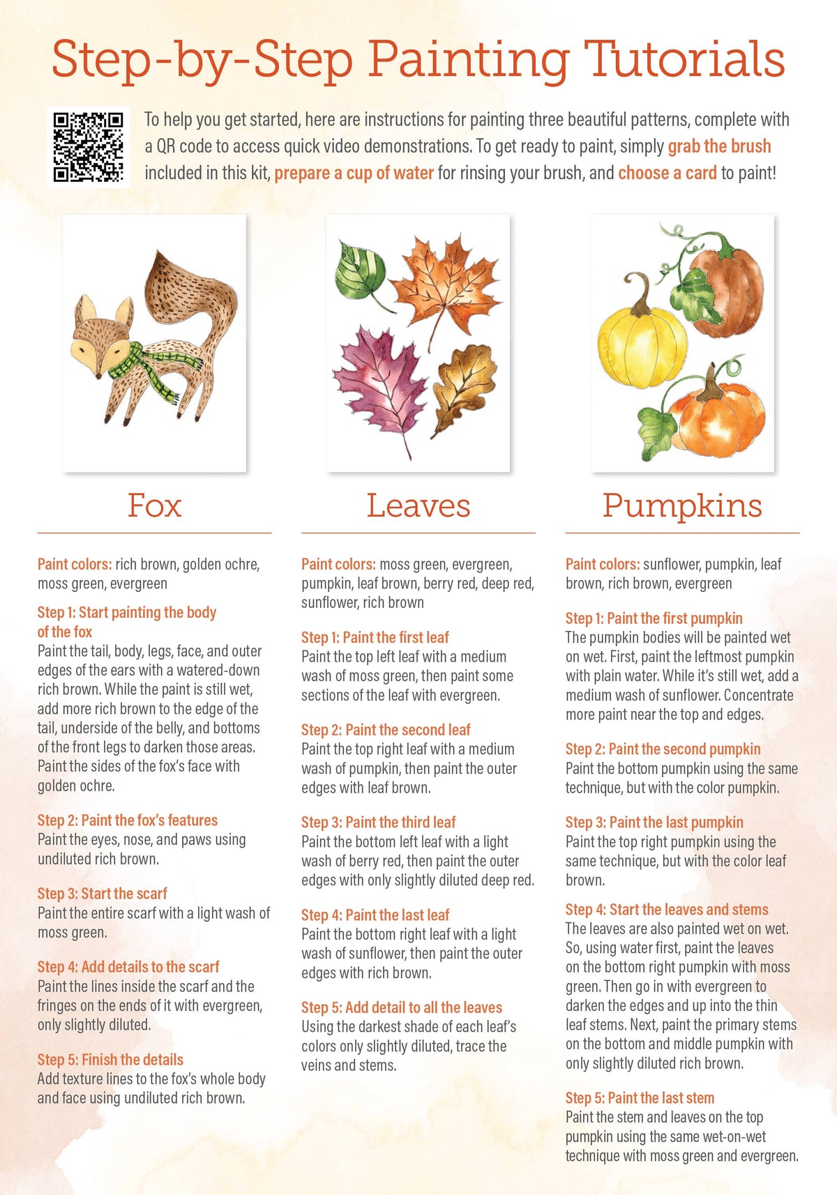 Watercolor the Easy Way Paint-Your-Own Watercolor Cards Autumn