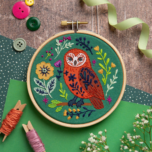Folk Owl Mini Embroidery Kit