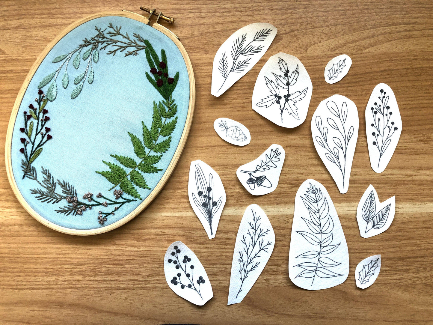 Winter Forage Hand Embroidery - Peel Stick & Stitch Patterns