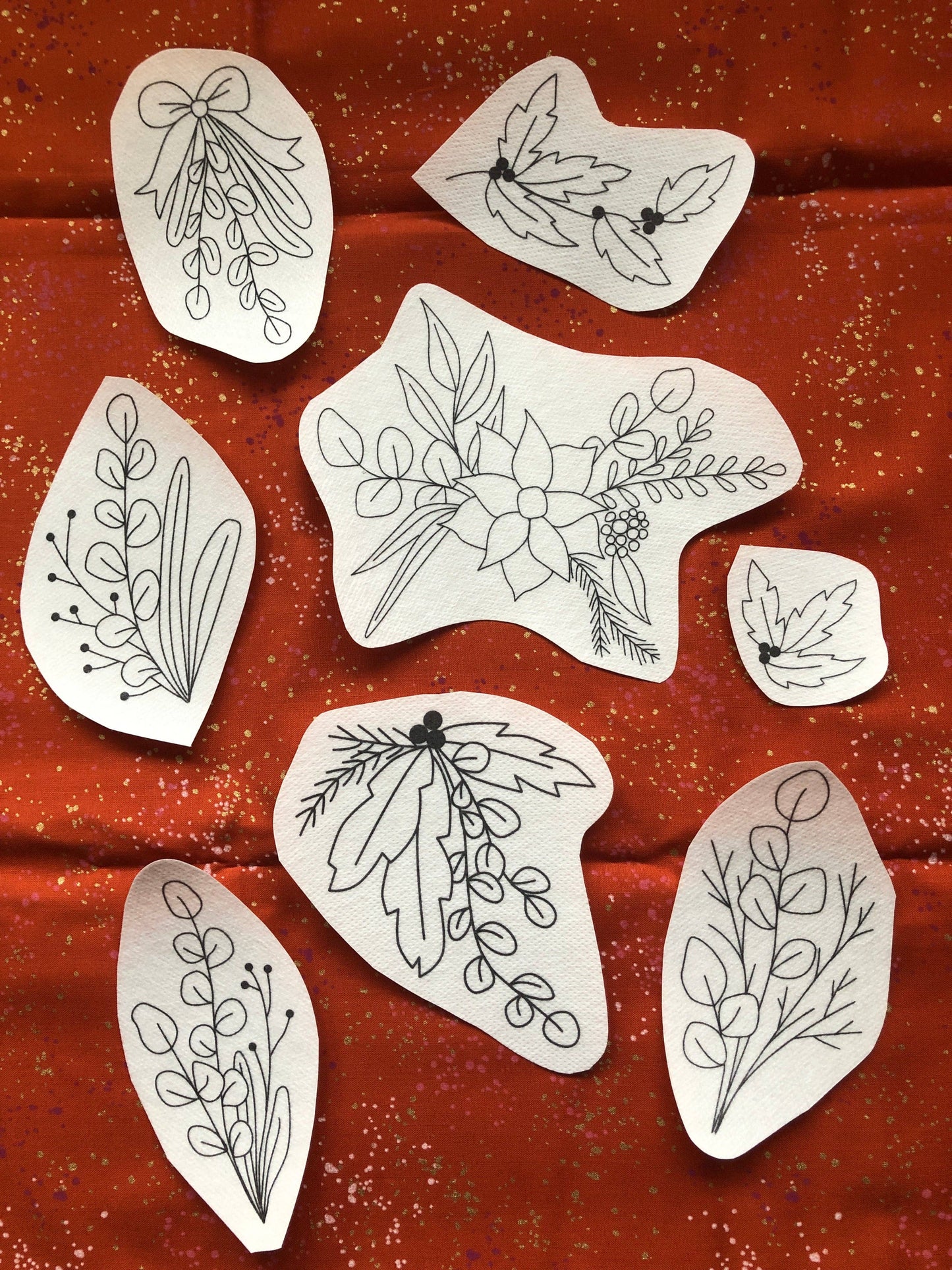 Holiday Botanicals Embroidery - Peel Stick & Stitch Patterns