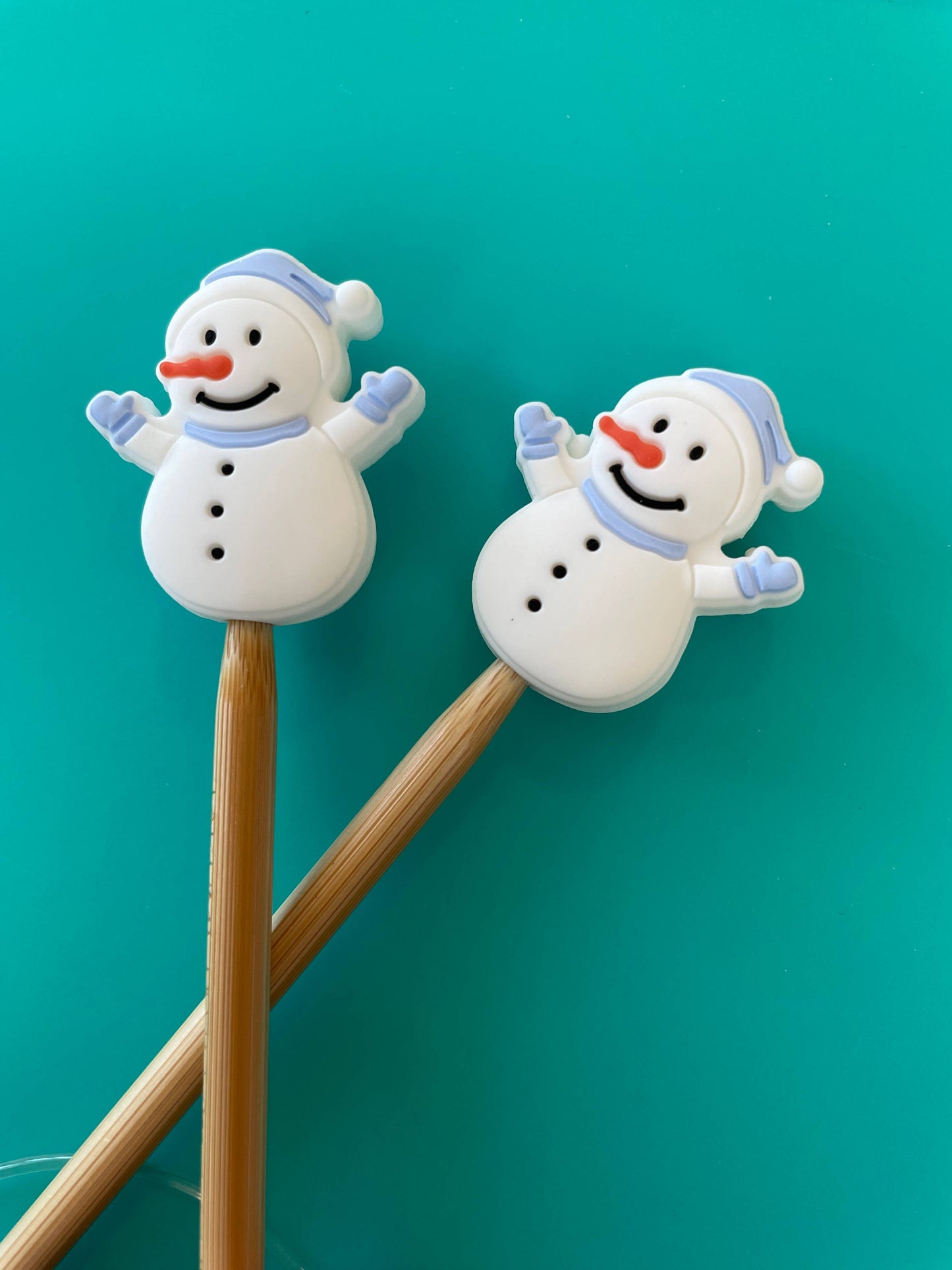Snowman knitting Needle point protectors