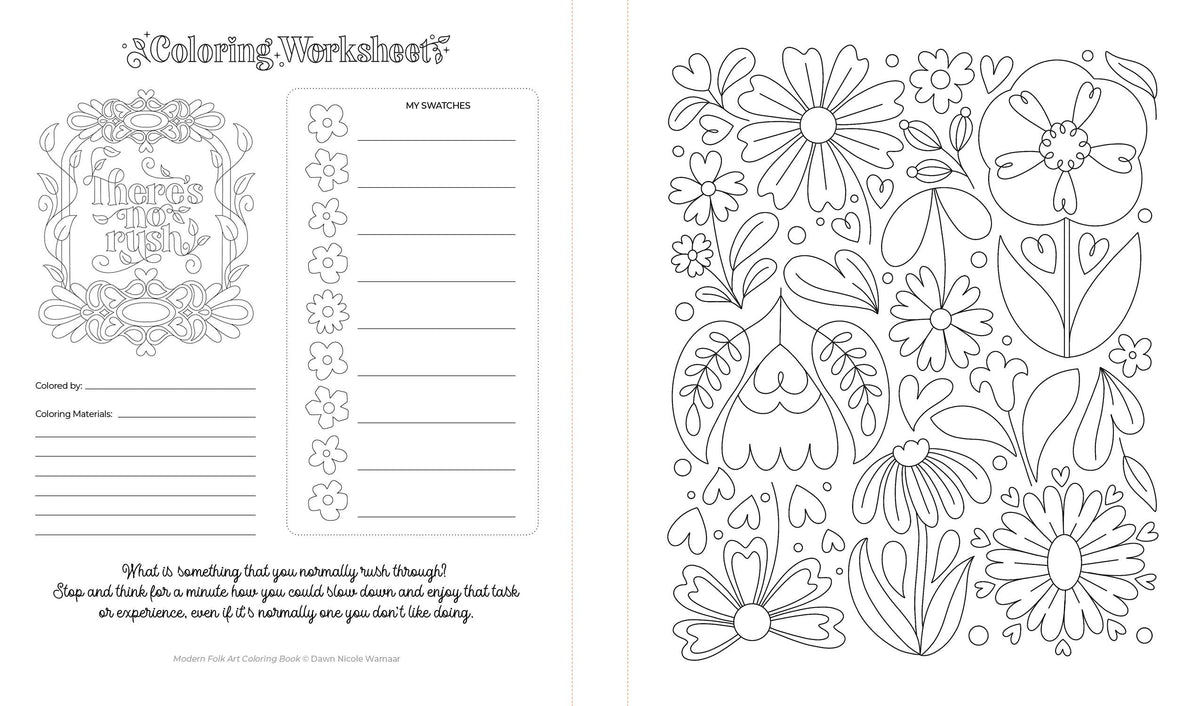 Modern Folk Art Coloring Book: 60 Patterns to Boost Joy