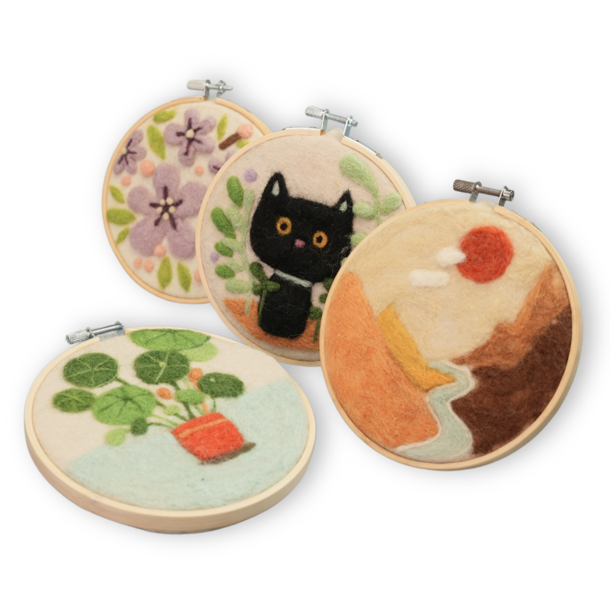 Wool Painting Combo Kit – DIY Needle Felting Art Set, 4 sets
