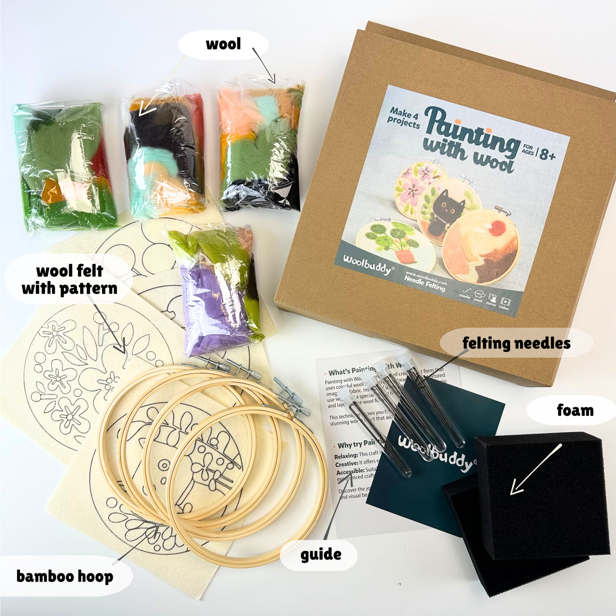 Wool Painting Combo Kit – DIY Needle Felting Art Set, 4 sets