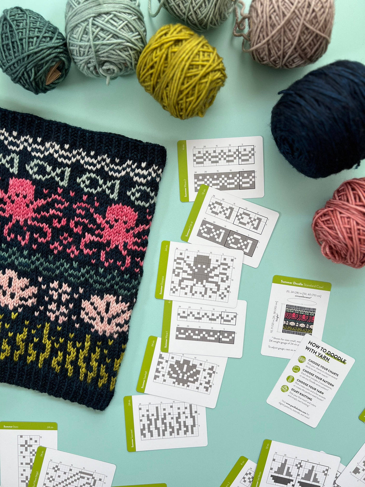 Summer Doodle Card Deck (Core Deck) by Pacific Knit Co
