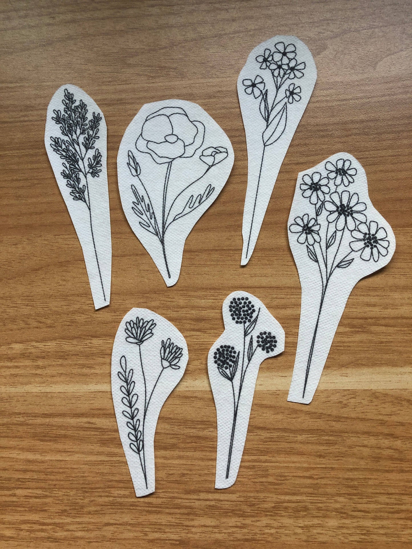 Wildflower Stems Embroidery - Peel Stick & Stitch Patterns