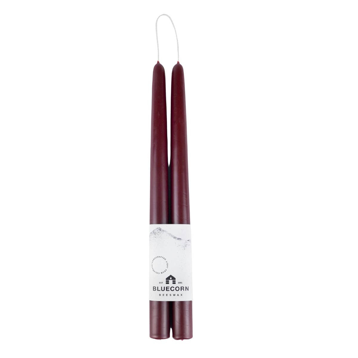 Pair of Hand-Dipped Beeswax Taper Candles: 8"