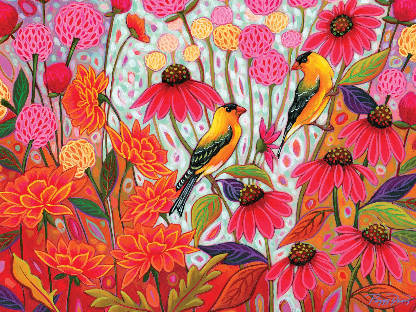 Springtime Goldfinches 275-Piece Puzzle