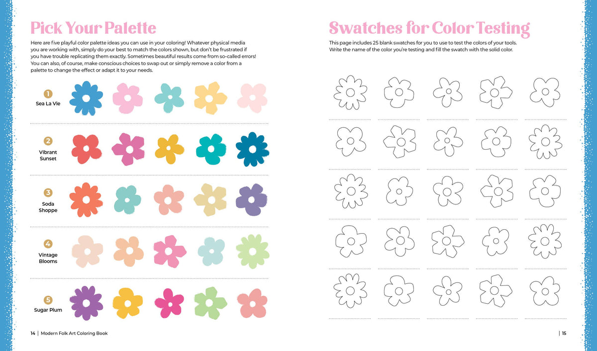 Modern Folk Art Coloring Book: 60 Patterns to Boost Joy